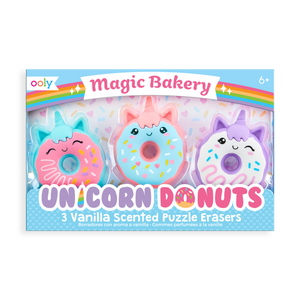 Magic Bakery Unicorn Donuts Scented Erasers - Set of Three