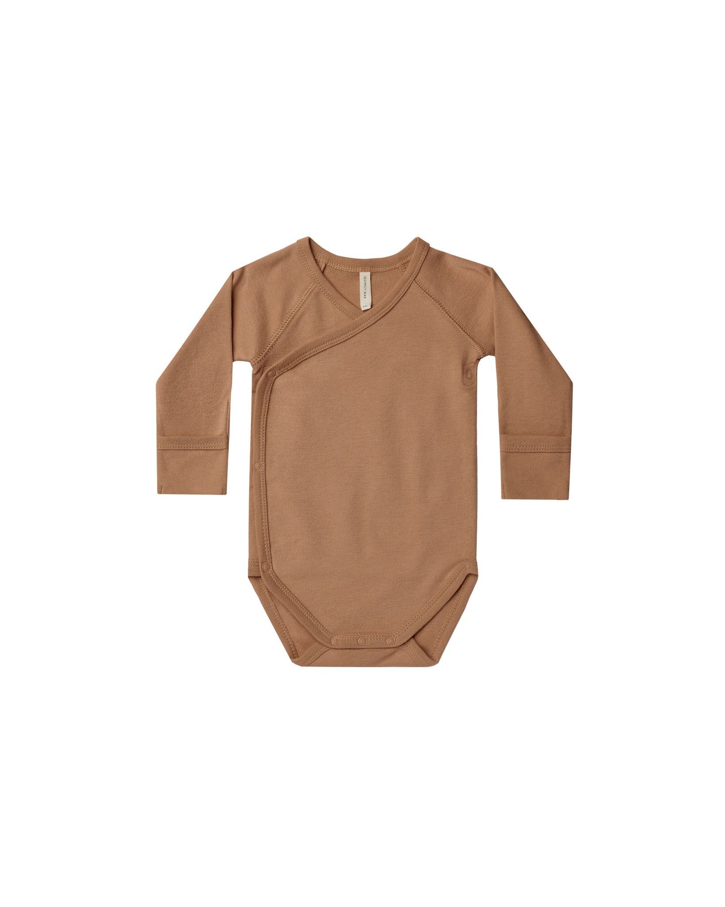 Quincy Mae - Side Snap Bodysuit - Cinnamon