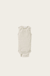 Jamie Kay - Organic Essential Singlet Bodysuit - Oatmeal Marle