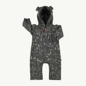 RED CARIBOU - The Story Bear French Terry Jumpsuit - Dark Shadow