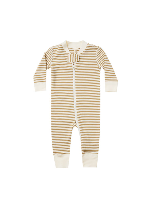 Quincy Mae - Zip Longsleeve Sleeper - Gold Stripe