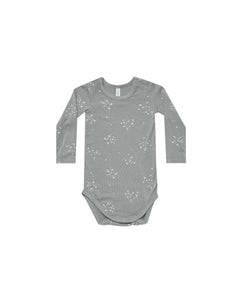 Quincy Mae - Twinkle Bamboo Long Sleeve Bodysuit - Dusty Blue