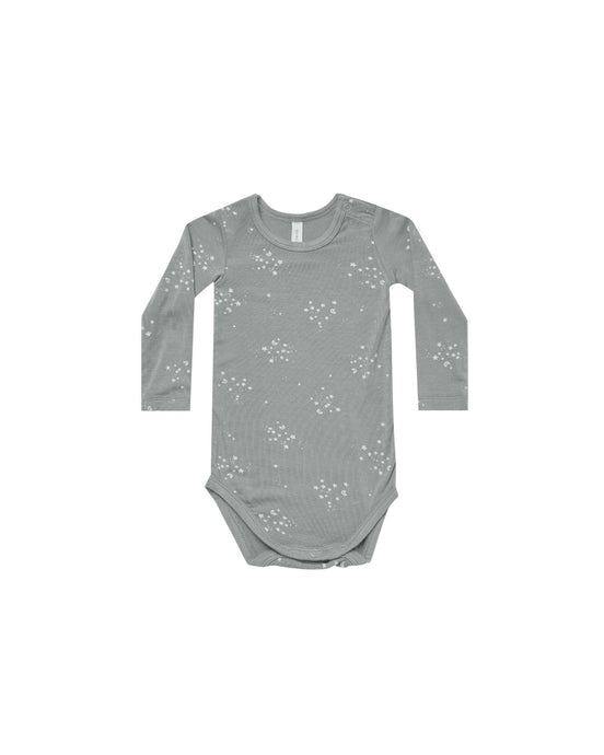 Quincy Mae - Twinkle Bamboo Long Sleeve Bodysuit - Dusty Blue