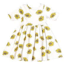 Load image into Gallery viewer, Pink Chicken - Girls Organic Steph Dress - Floating Daisy