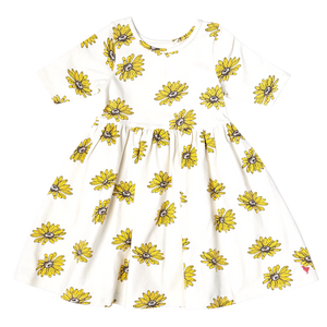 Pink Chicken - Girls Organic Steph Dress - Floating Daisy