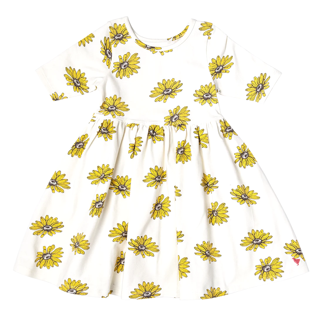 Pink Chicken - Girls Organic Steph Dress - Floating Daisy