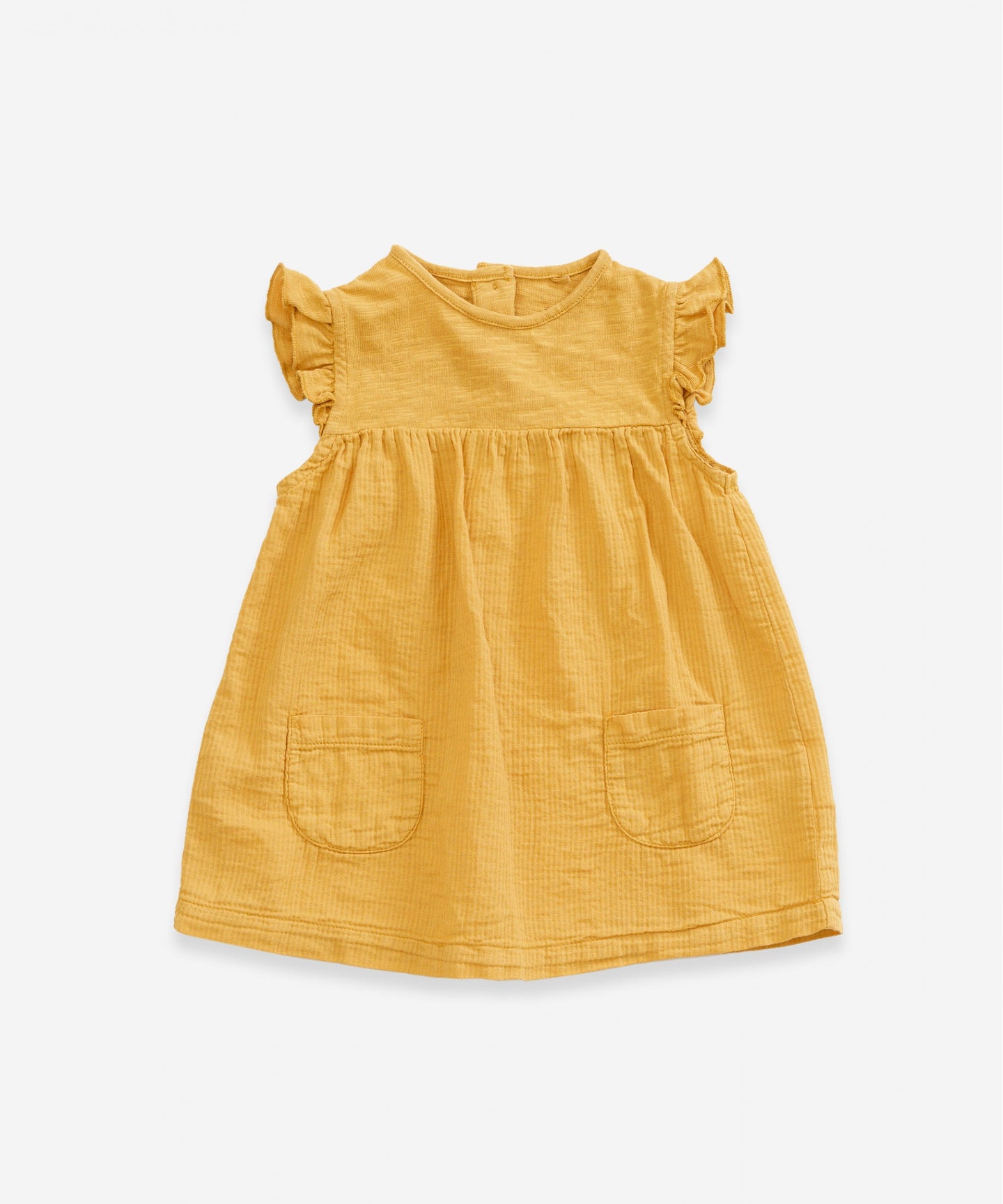Organic Cotton Dress w/ Pockets - Mustard