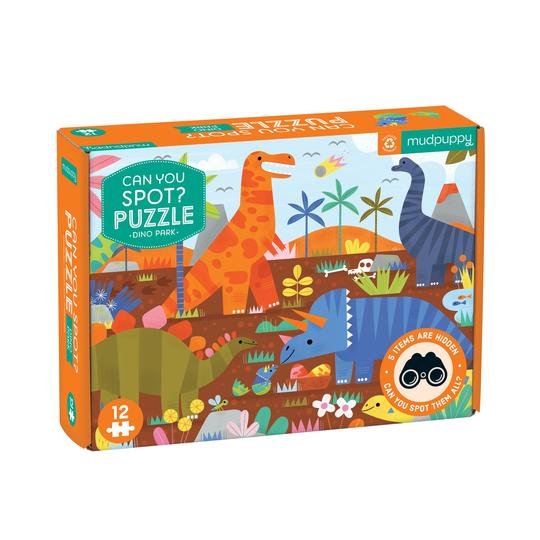 Mudpuppy - Can You Spot? 12 Pc Puzzle - Dino Park