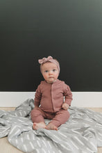 Load image into Gallery viewer, Dusty Rose Organic Cotton Ribbed Footless One-Piece