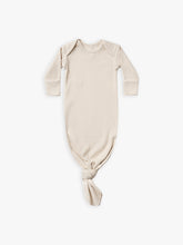 Load image into Gallery viewer, Quincy Mae - Organic Ribbed Knotted Baby Gown - Natural