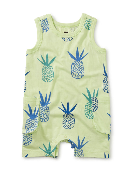 Tea Collection - Cargo Pocket Tank Baby Romper - Pineapples in Portugal