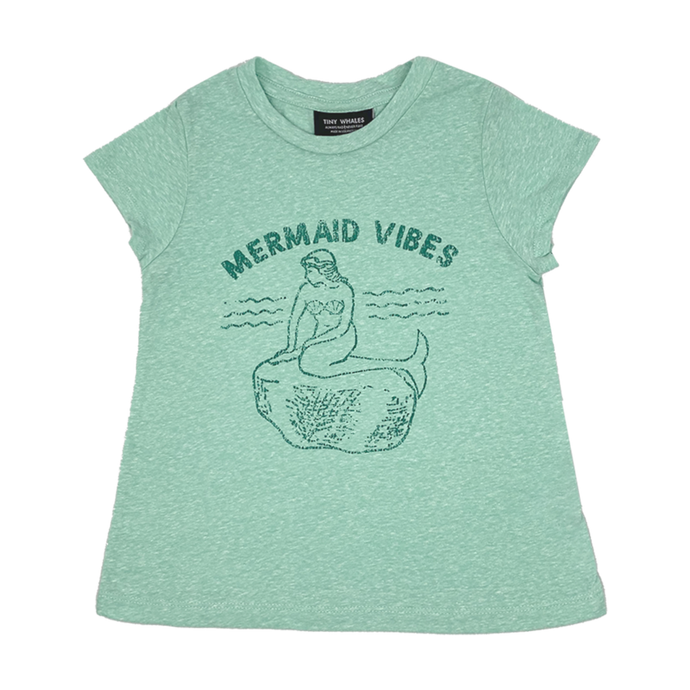 Mermaid Vibes Girls Crew Tee - Tri Seafoam