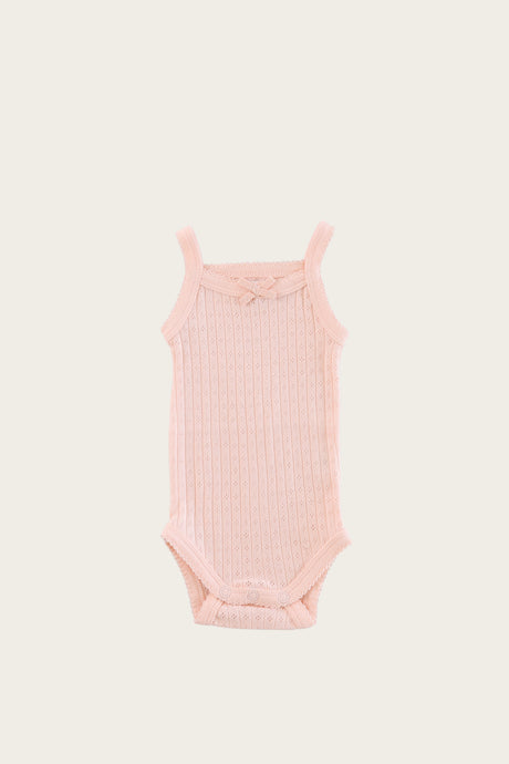 Jamie Kay - Organic Pointelle Singlet Bodysuit - Peach