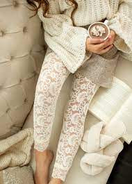 Joyfolie - Elea Lace Leggings - Cream