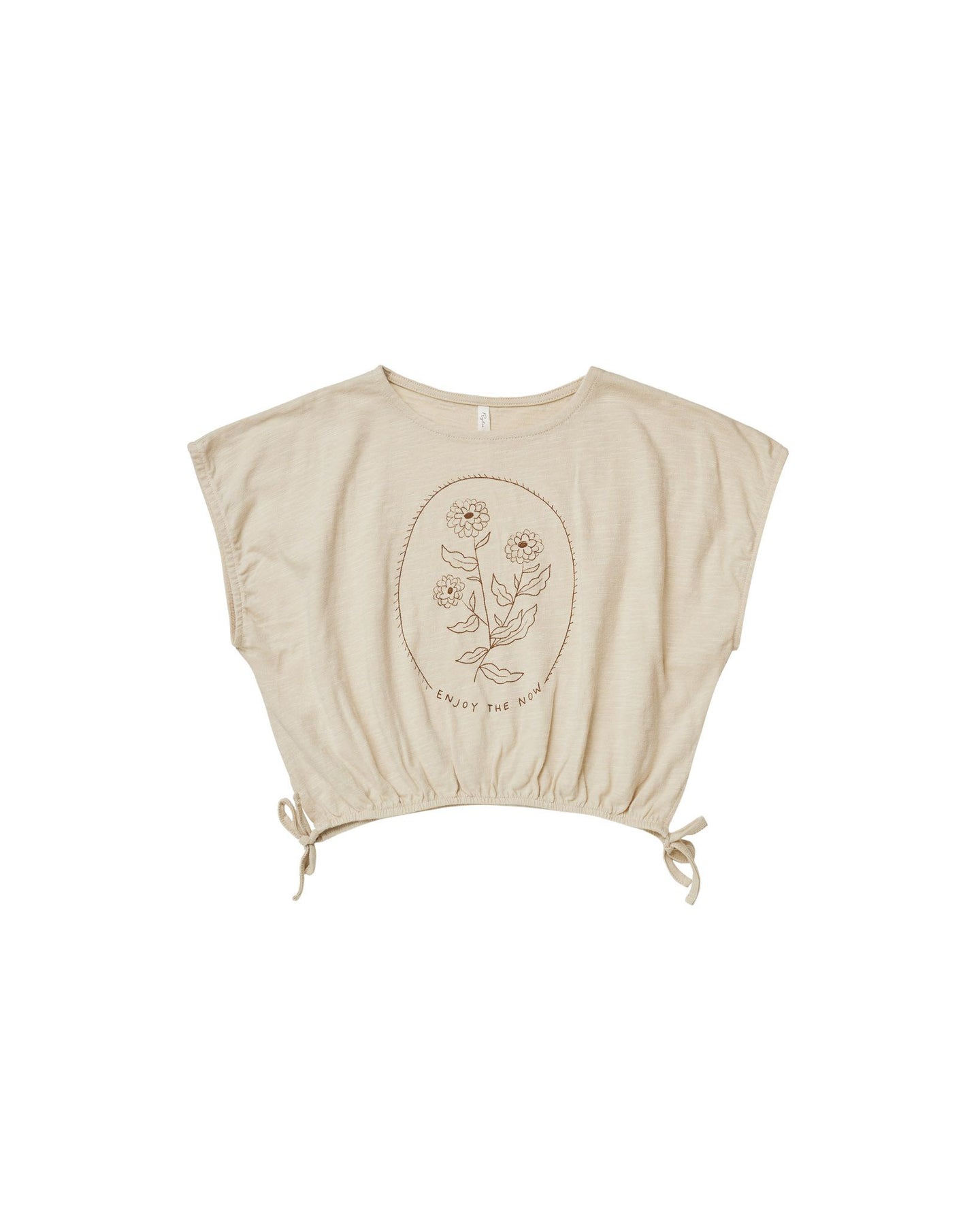 Rylee + Cru - Enjoy The Now Cropped Cinched Tee - Natural