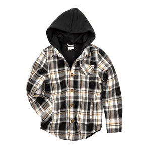 Appaman - Glen Hooded Shirt - Black/Tan Check