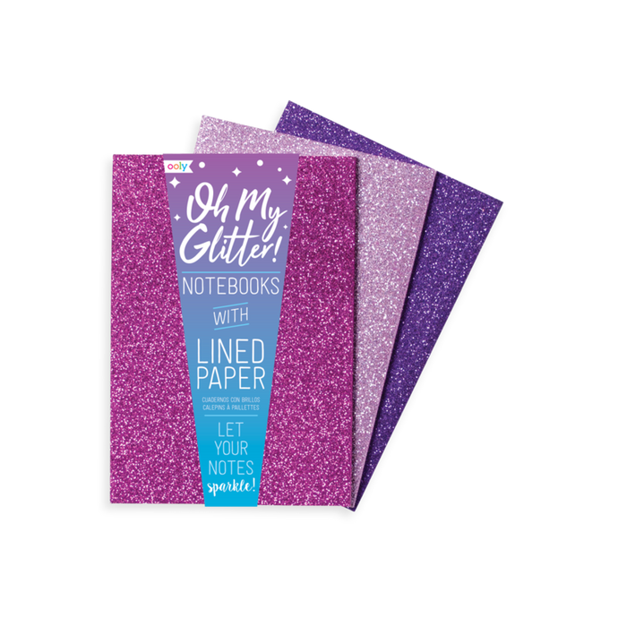 Ooly - Oh My Glitter! Notebooks: Amethyst & Rhodolite - Set of 3