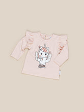 Load image into Gallery viewer, Huxbaby - Organic Fairy Unicorn Frill Top - Peach