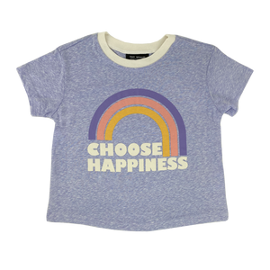Tiny Whales - Choose Happiness Boxy Tee - Tri Lavender