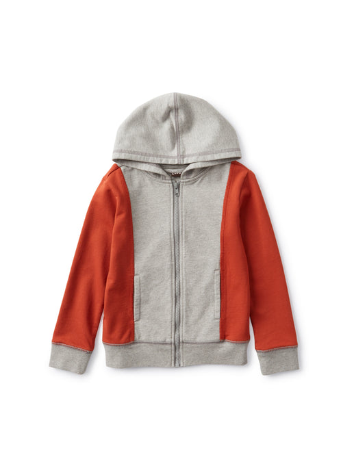 Colorblock Hoodie - Med Heather Grey