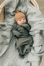 Load image into Gallery viewer, Mebie Baby - Fern Organic Cotton Ribbed Knot Gown