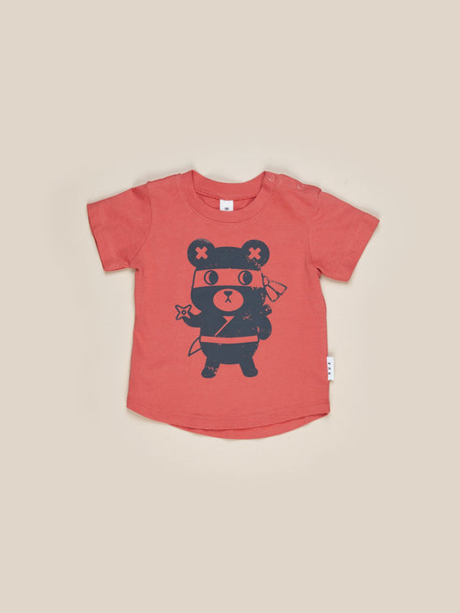 Huxbaby - Organic Ninja Bear T-Shirt - Sunset