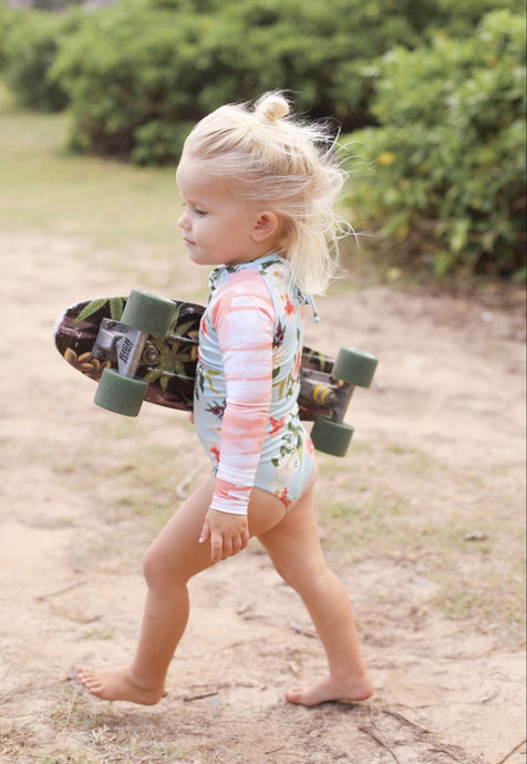 Girls One Piece Acapulco - Floral/Rose