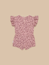 Load image into Gallery viewer, Huxbaby - Organic Flower Bear Frill Playsuit - Dusty Plum