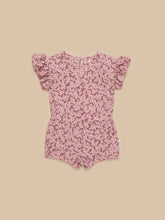 Load image into Gallery viewer, Huxbaby - Organic Flower Bear Frill Playsuit - Dusty Plum