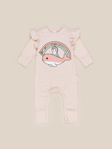 Huxbaby - Organic Sea Friends Frill Romper - Peach