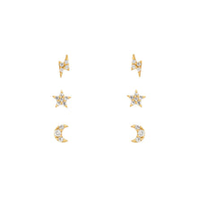 Load image into Gallery viewer, Girls Crew - Teeny Tiny Galaxy Earring Studs - Gold