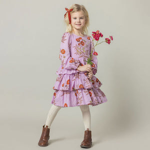 Pink Chicken - Girls Fleur Dress - Lavender Poppy