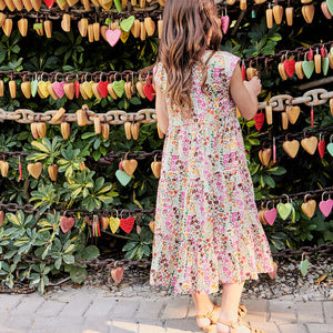 Pink Chicken - Girls Rue Dress - Multi Ditsy Floral