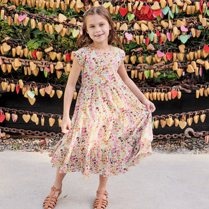 Pink Chicken - Girls Rue Dress - Multi Ditsy Floral