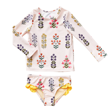 Load image into Gallery viewer, Pink Chicken - Rash Guard Set - Strawberry Cream Field Floral