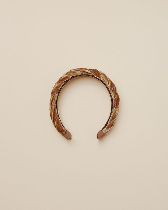 Noralee - Velvet Braided Headband - Golden