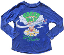 Load image into Gallery viewer, Rowdy Sprout - Green Day Vintage Raglan Tee - Royal Blue