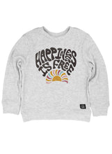 Load image into Gallery viewer, Happiness is Free Hacci Pullover - Heather Gray