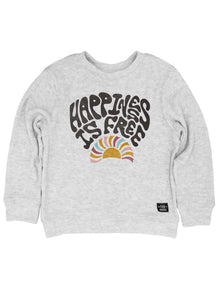 Happiness is Free Hacci Pullover - Heather Gray