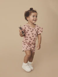 Huxbaby - Rainbow Hearts Playsuit - Dusty Rose