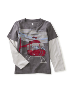 Tea Collection - Heliskiing Layered Graphic Tee - Thunder