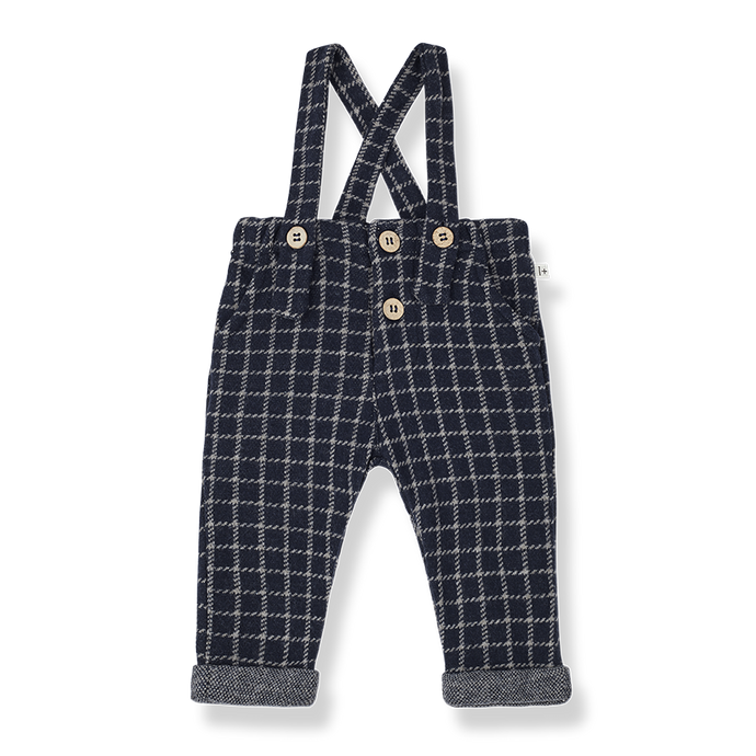 1 + in the family - Hendric Plaid Suspender Pants - Navy