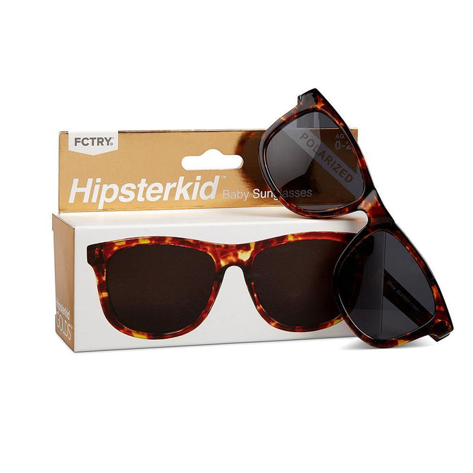 FCTRY Hipsterkid - Wayfarer Polarized Smoke Lenses Tortoise Sunglasses Golds - 3Y - 6Y