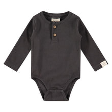 Load image into Gallery viewer, Babyface - Organic Baby Romper Long Sleeve - Ebony