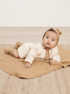 Quincy Mae - Organic Chunky Knit Baby Blanket - Honey