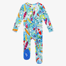 Load image into Gallery viewer, Footie Zippered One Piece - Wave