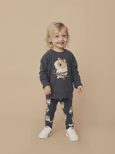 Huxbaby - Organic Hula Hamster Reversible Sweatshirt - Ink