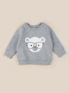 Huxbaby - Nerd Bear Sweatshirt - Grey Marle