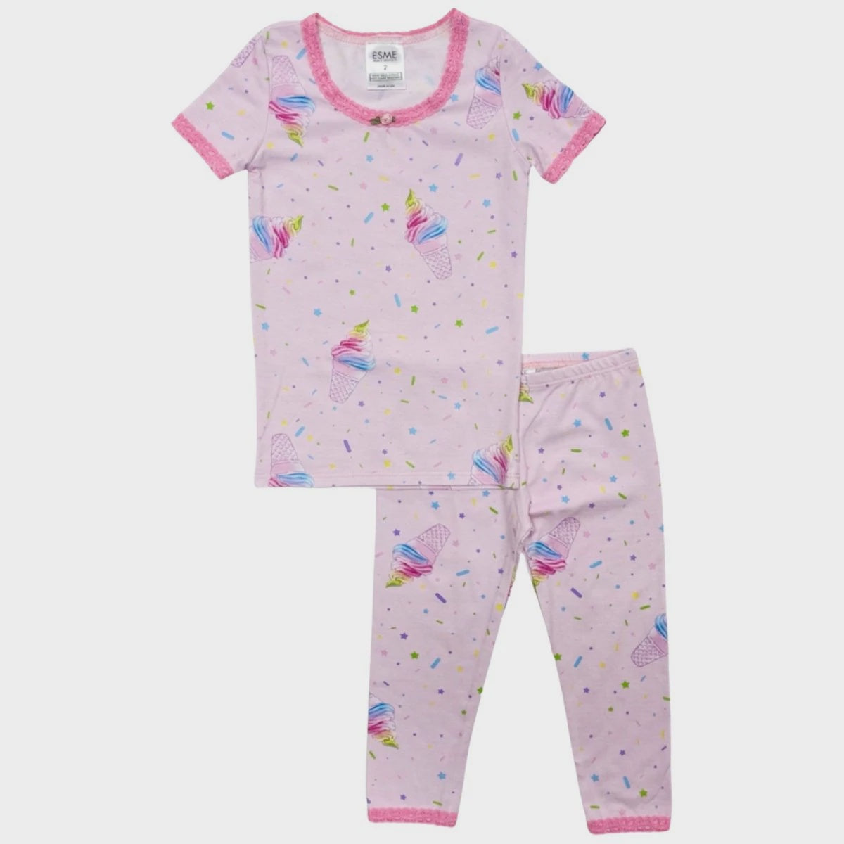 Esme - Ice Cream Short Sleeve & Leggings Pajama Set