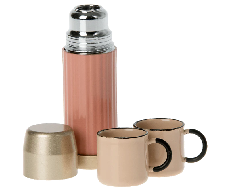 Maileg - Thermos And Cups - Soft Coral